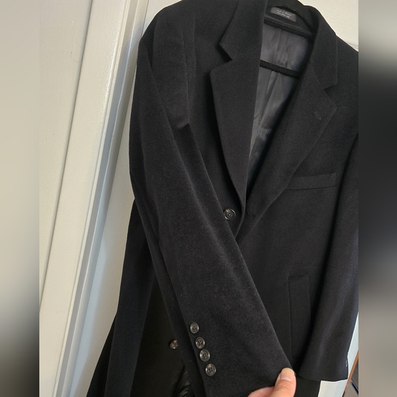 Chaps Ralph Lauren 70% Wool & 30% Cashmere Full Length Coat in Black Sized 46R - Picture 3 of 14